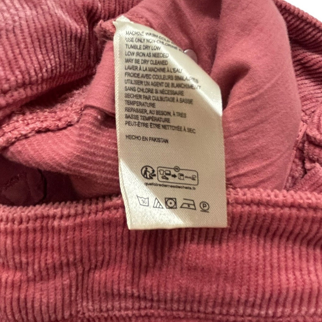 Anthropologie Pilcro The Yaya Mid-Rise Corduroy Crop Flare Jeans Pink 27