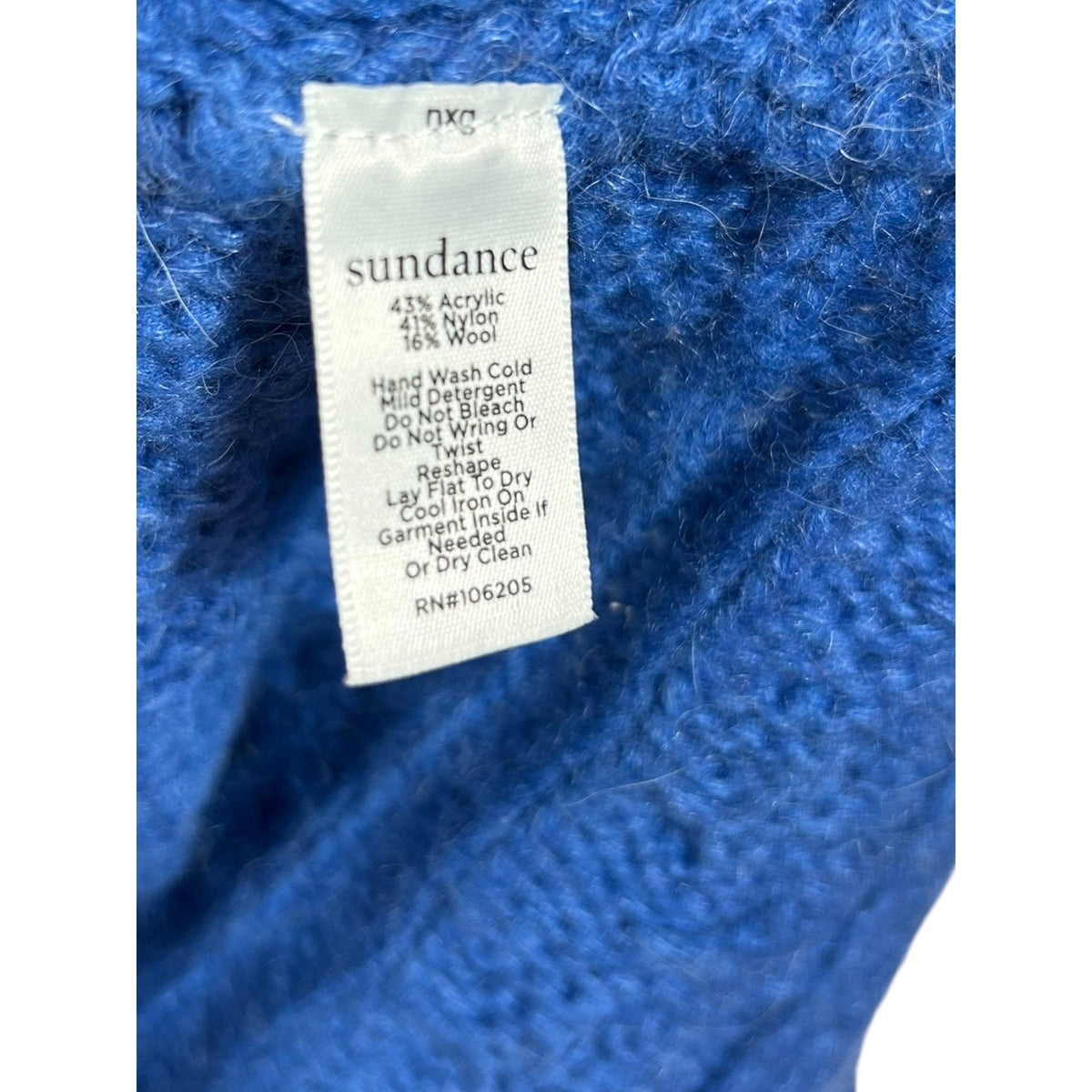 Sundance Womens Blue Wool Blend Half Button Cable Knit Pullover Sweater Size M