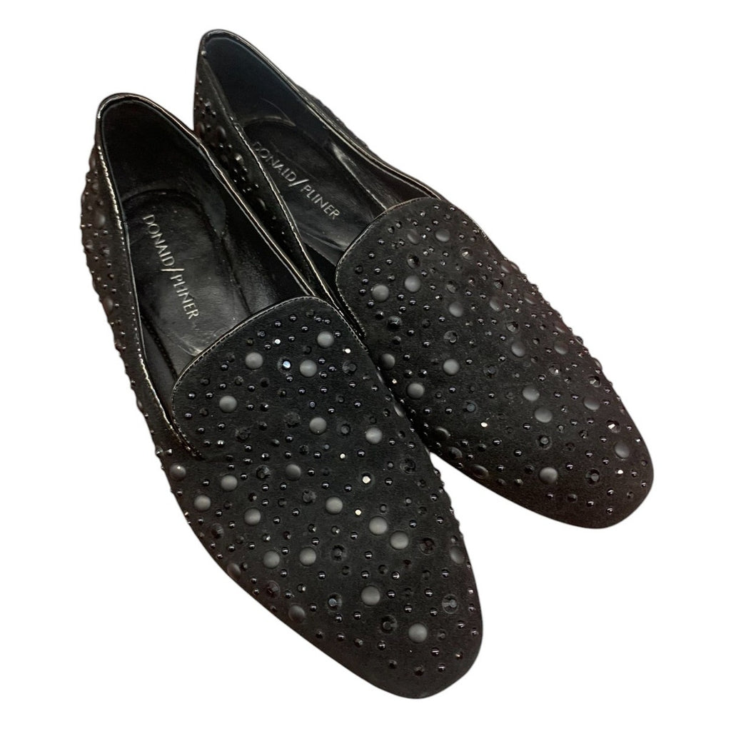 DONALD J PLINER Black Studded Slip on Suede Shoes SZ 7M