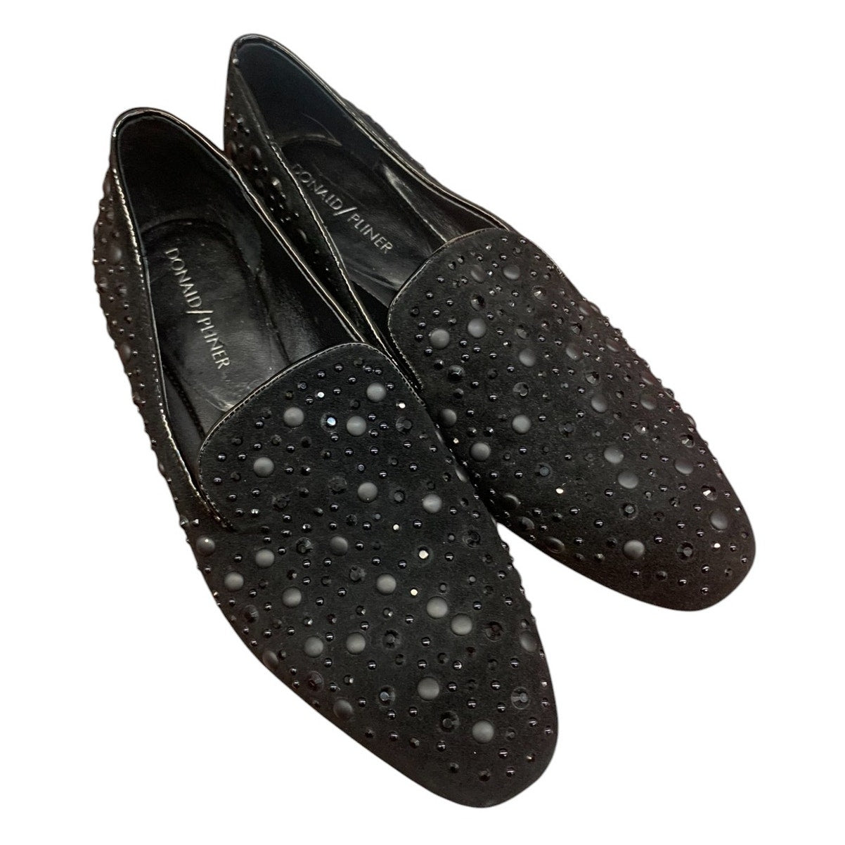 DONALD J PLINER Black Studded Slip on Suede Shoes SZ 7M
