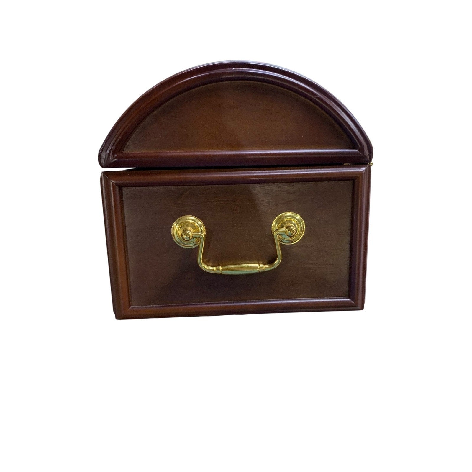 Vintage Wooden Coin Collectors Chest Roll Top Storage Box Display Case