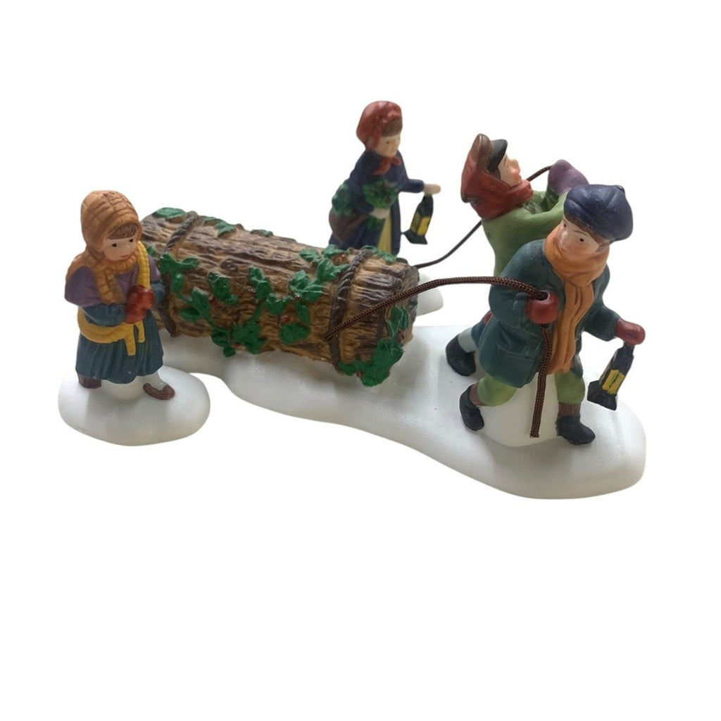 Heritage Village Collection Bringing Home The Yule Log Department 56 #55581