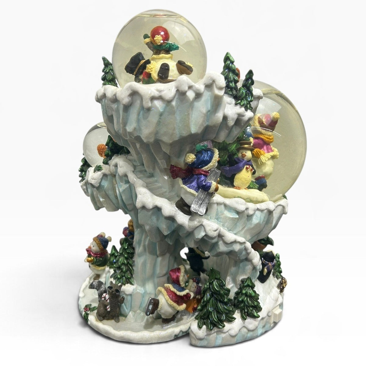 Kirkland Signature Christmas Musical 3 Snow Globe Snowman Winter Cave 11x8x6
