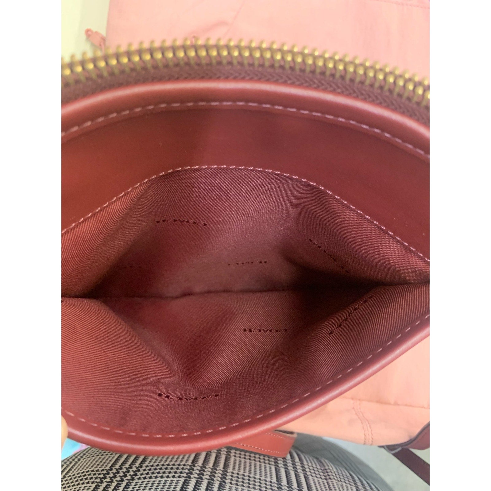 Coach Badge Jacquard Knit Crossbody in Wine LIKE NEW