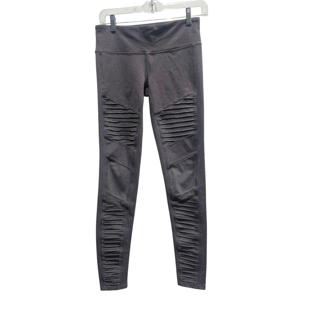 Alo Yoga Moto Leggings Black Heathered Women's Size Small