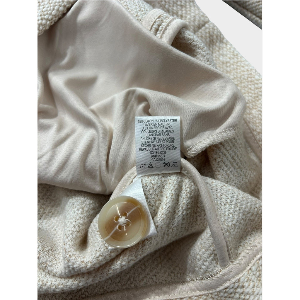 Sanctuary x Anthropologie Cream Textured Single Button Blazer Jacket Size L