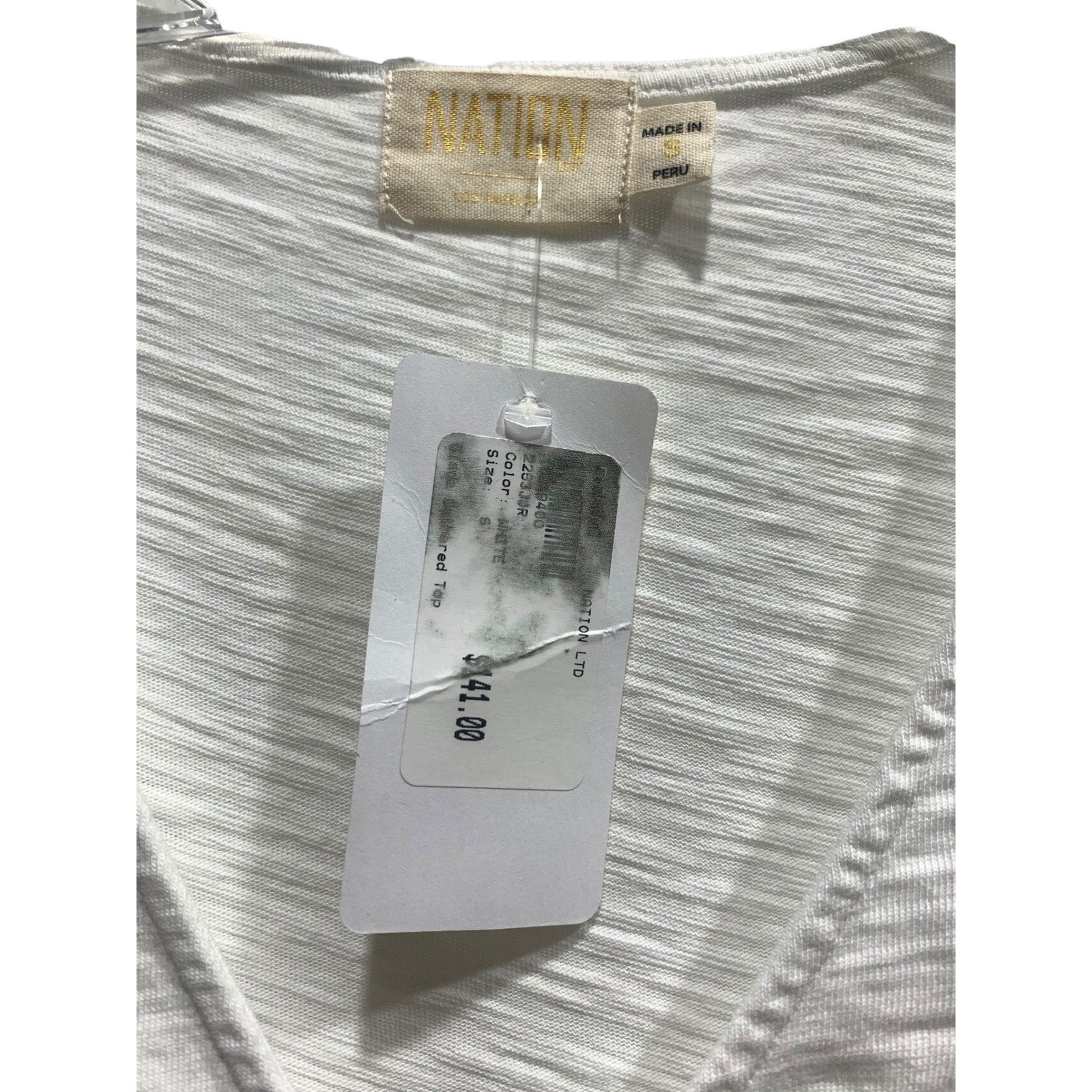 Nation Ltd Drew Gathered Romantic Tee Small White Puffed Sleeves Feminine Peru