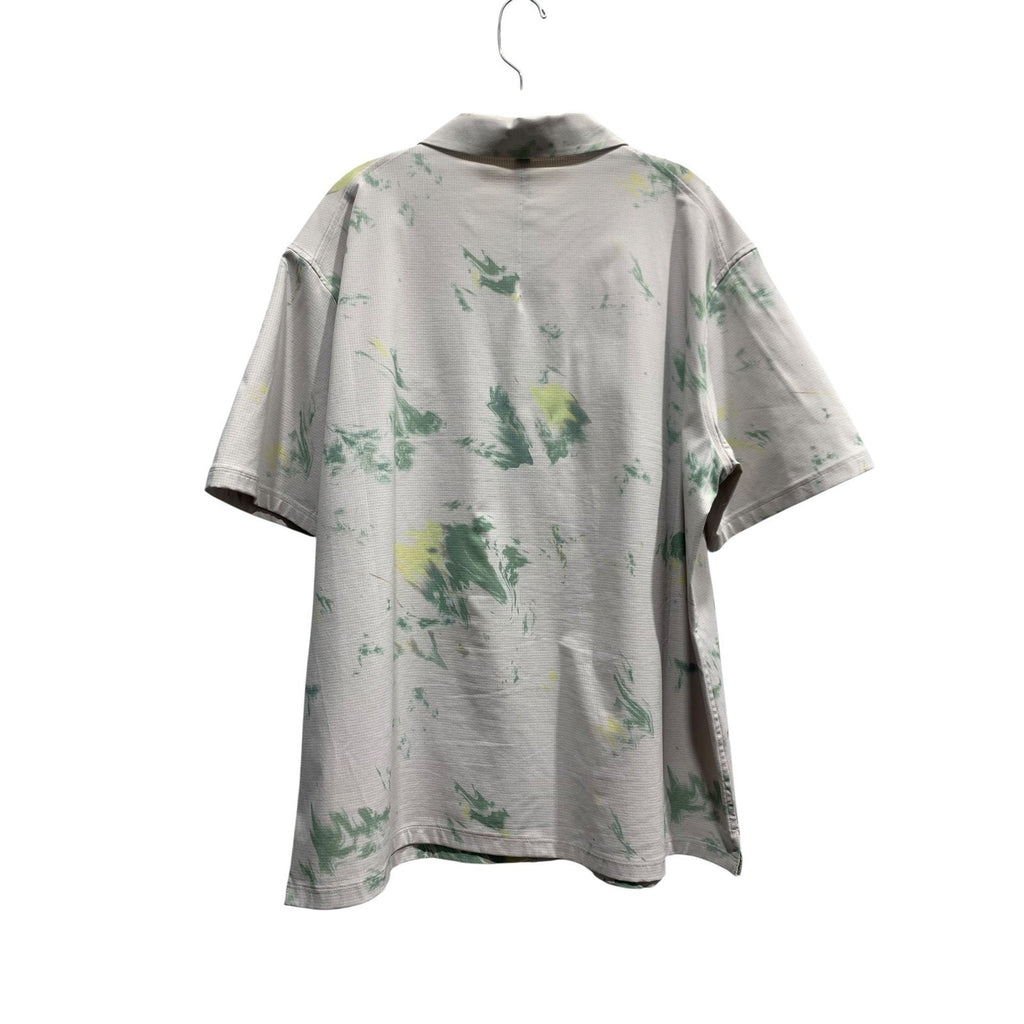 Lululemon Airing Easy Camp Collar Shirt Diffuse Dye Print Green Multi XXL
