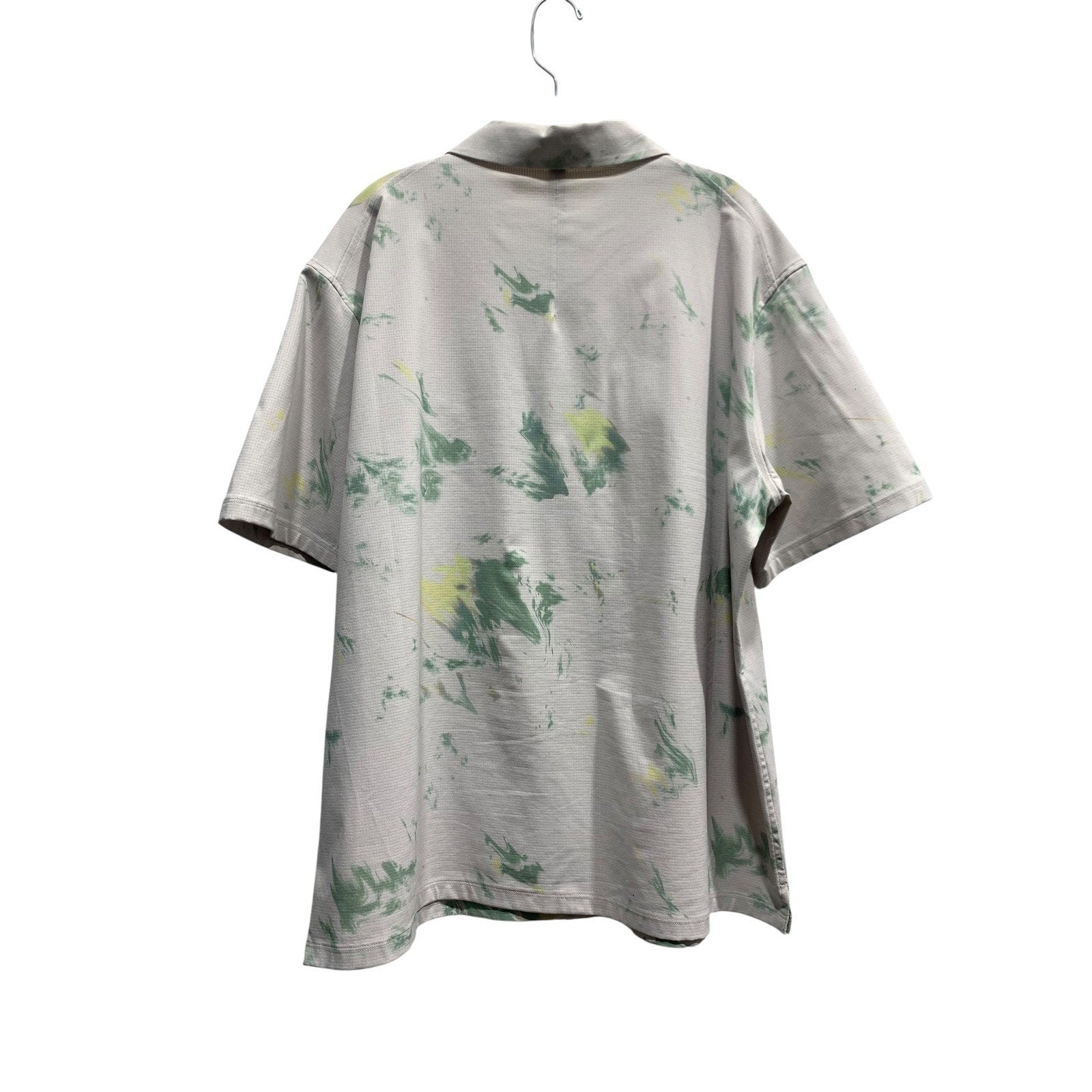 Lululemon Airing Easy Camp Collar Shirt Diffuse Dye Print Green Multi XXL
