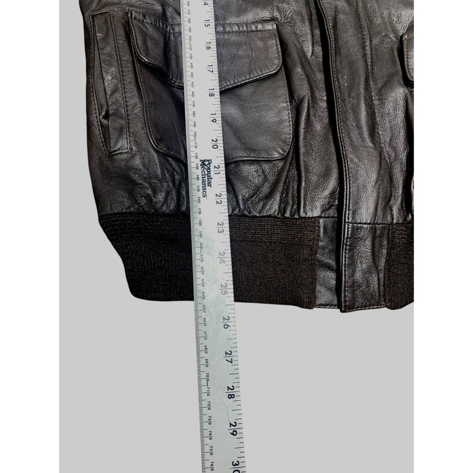 Vtg Sportys Pilot Shop A-2 Leather Bomber Brown Goatskin Flight Jacket 42-L