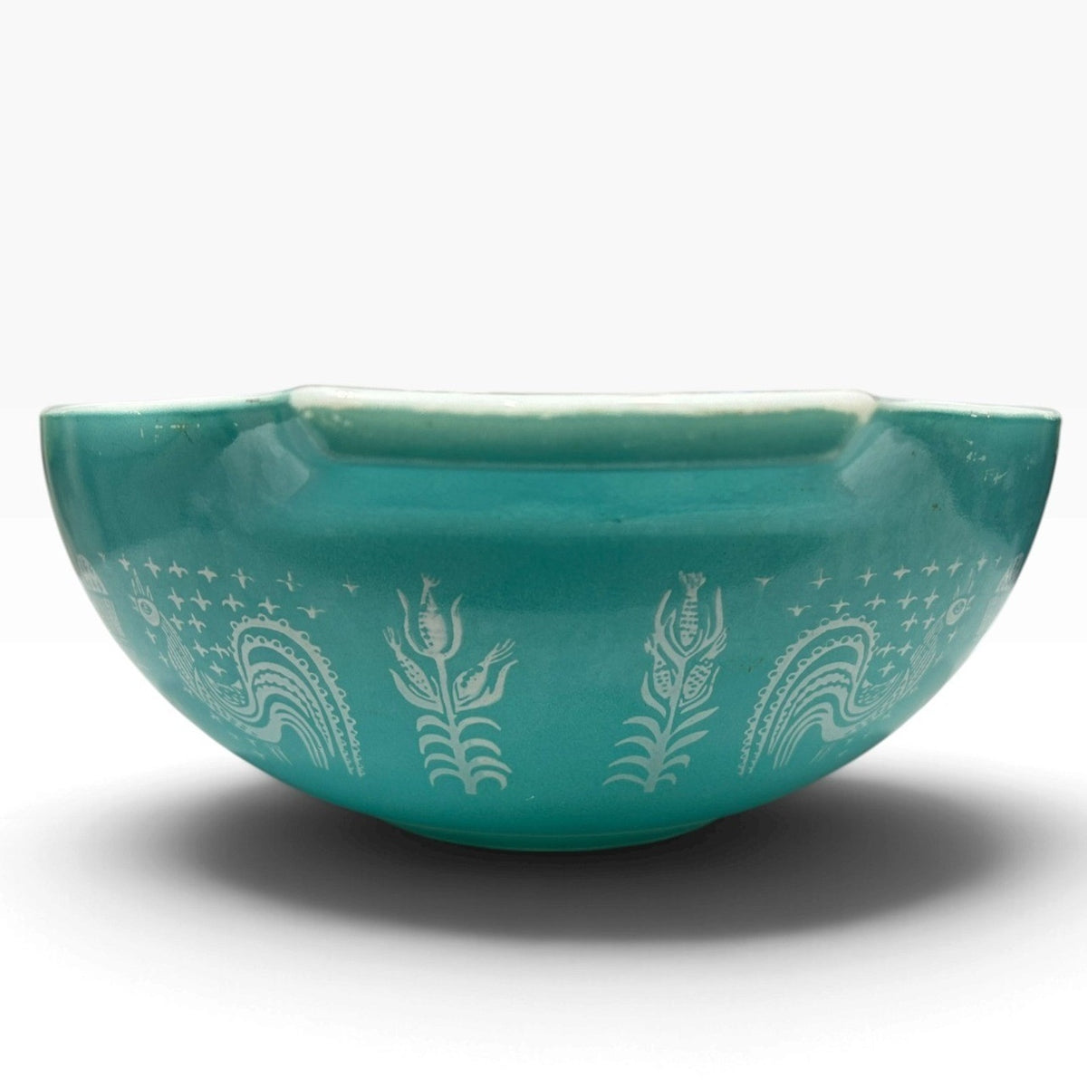 Rare Vintage Pyrex Butterprint Turquoise Cinderella Mixing Bowl Amish Print 444
