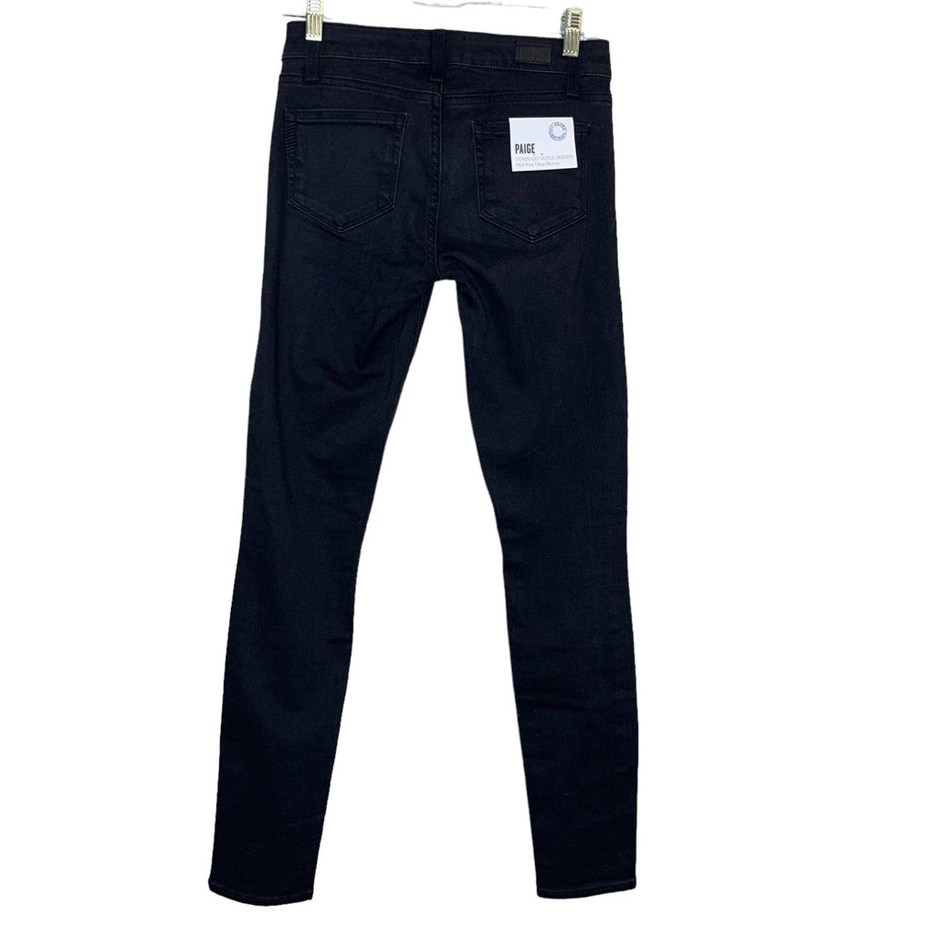 Paige Verdugo Ultra Skinny Embellished Black Jeans NWT SZ 25