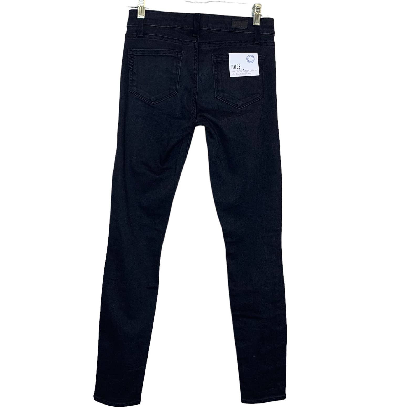 Paige Verdugo Ultra Skinny Embellished Black Jeans NWT SZ 25