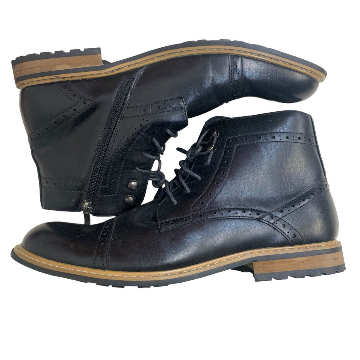 Bruno Marc Bergen 03 Black Leather Dress Shoes SIZE US 10.5