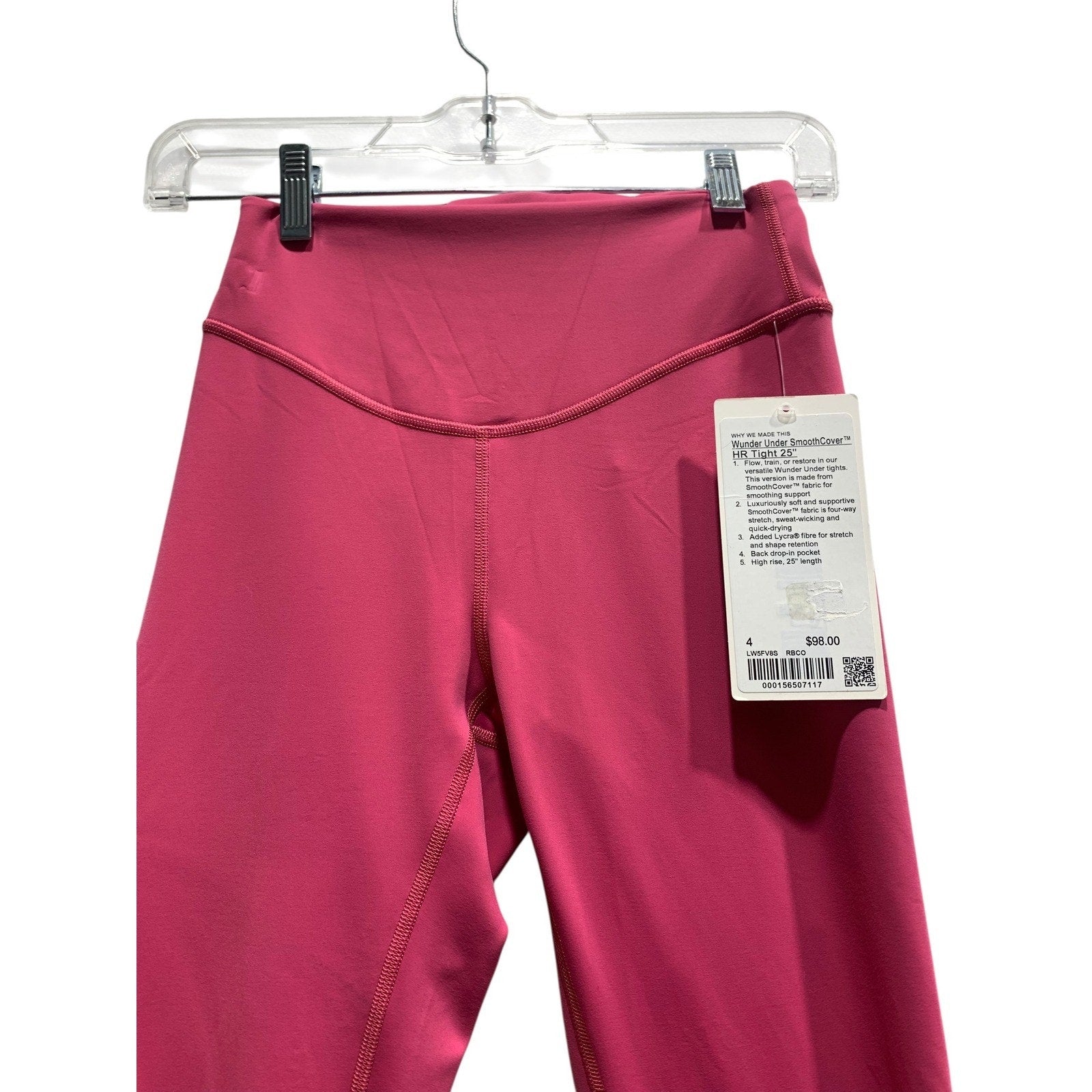 Lululemon Wunder Under SmoothCover HR Tight 25 Rose Blush Pink LW5FV8S Size 4