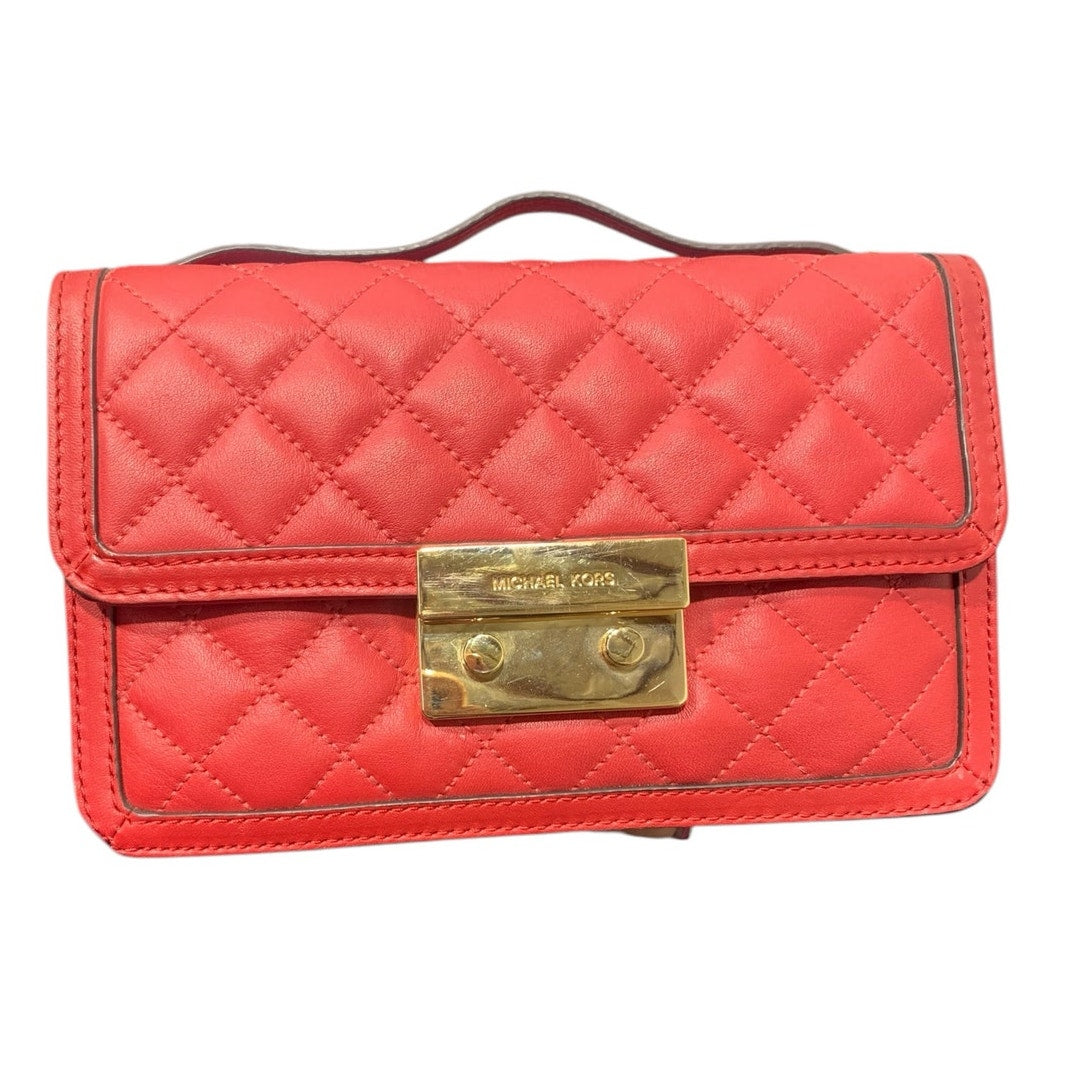 MICHAEL Michael Kors SLOAN MESSENGER Red and Gold Crossbody Bag