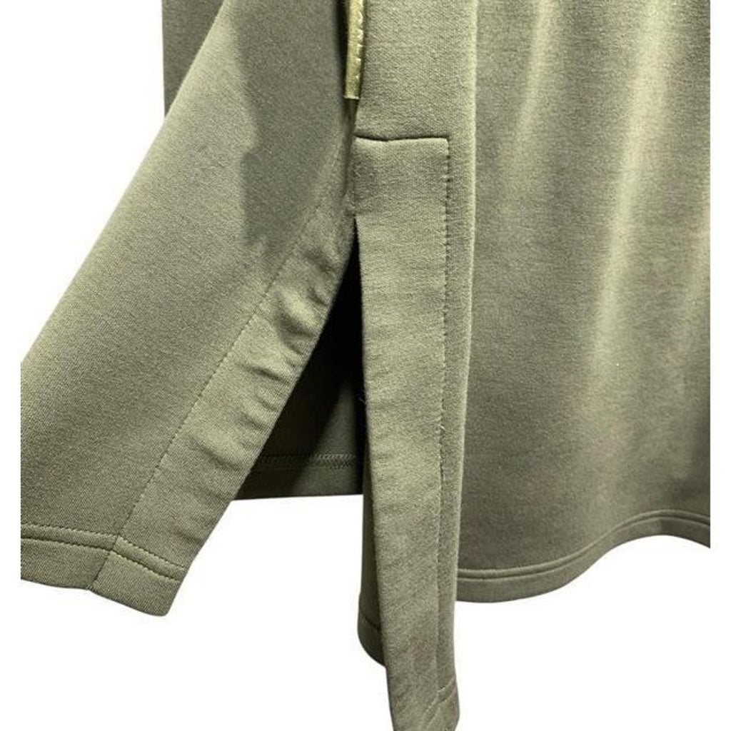 Varley Freya Sweat Olive Green DoubleSoft Cowl Neck Drawstring Pullover Small