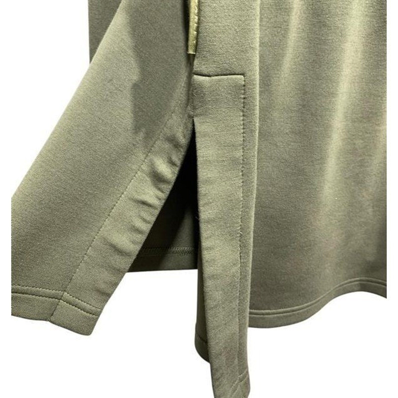 Varley Freya Sweat Olive Green DoubleSoft Cowl Neck Drawstring Pullover Small