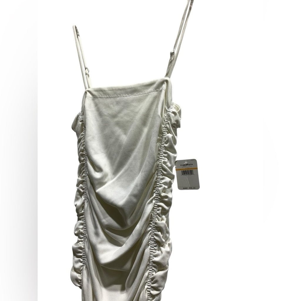 INTIMATELY FREE PEOPLE White On Your Side Ruched bodysuit size small