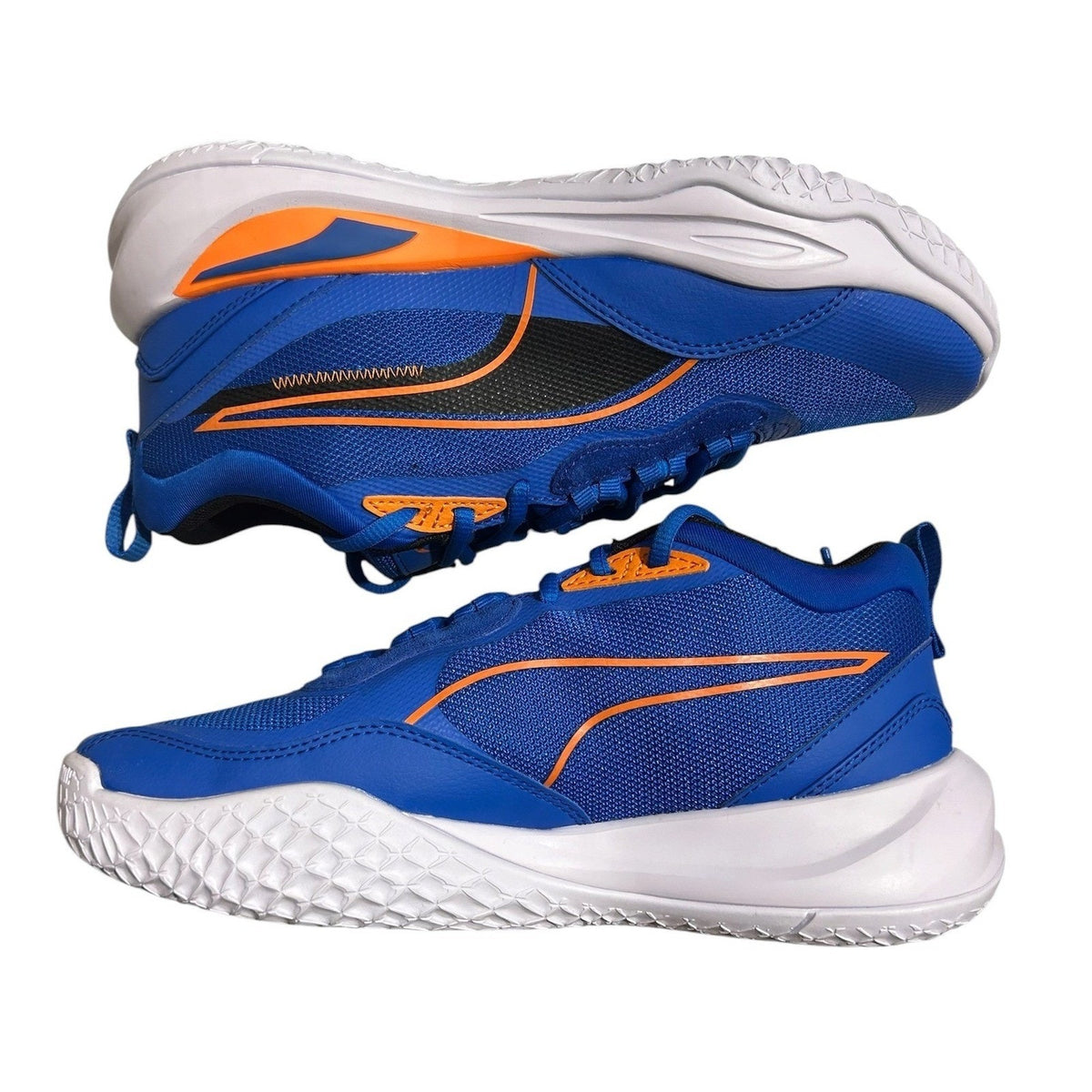 Puma Court Rider Chaos Mens Basketball Shoes Blue Orange 377572-09 Size 7