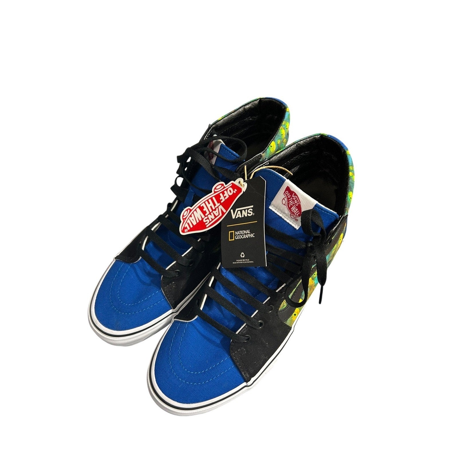 Vans x National Geographic Sk8-Hi Reissue Blue Black Fish Print Mens 12 Sneaker