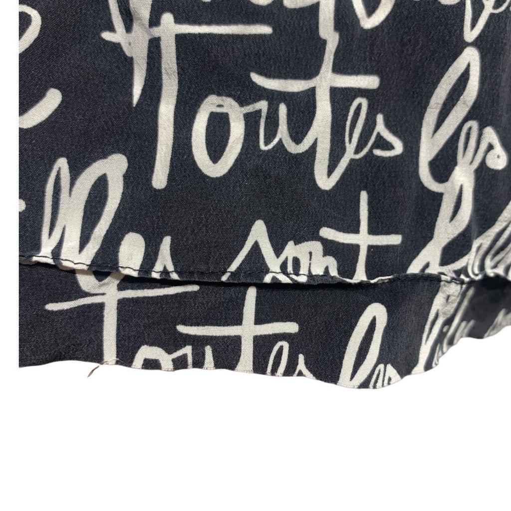 Kate Spade Toutes les Filles sont Folles Script Blouse Navy Red Collar Size 4