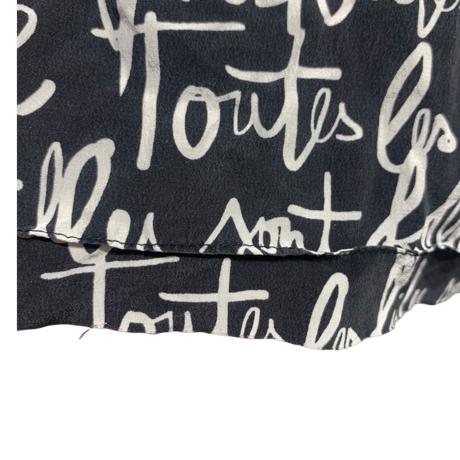 Kate Spade Toutes les Filles sont Folles Script Blouse Navy Red Collar Size 4