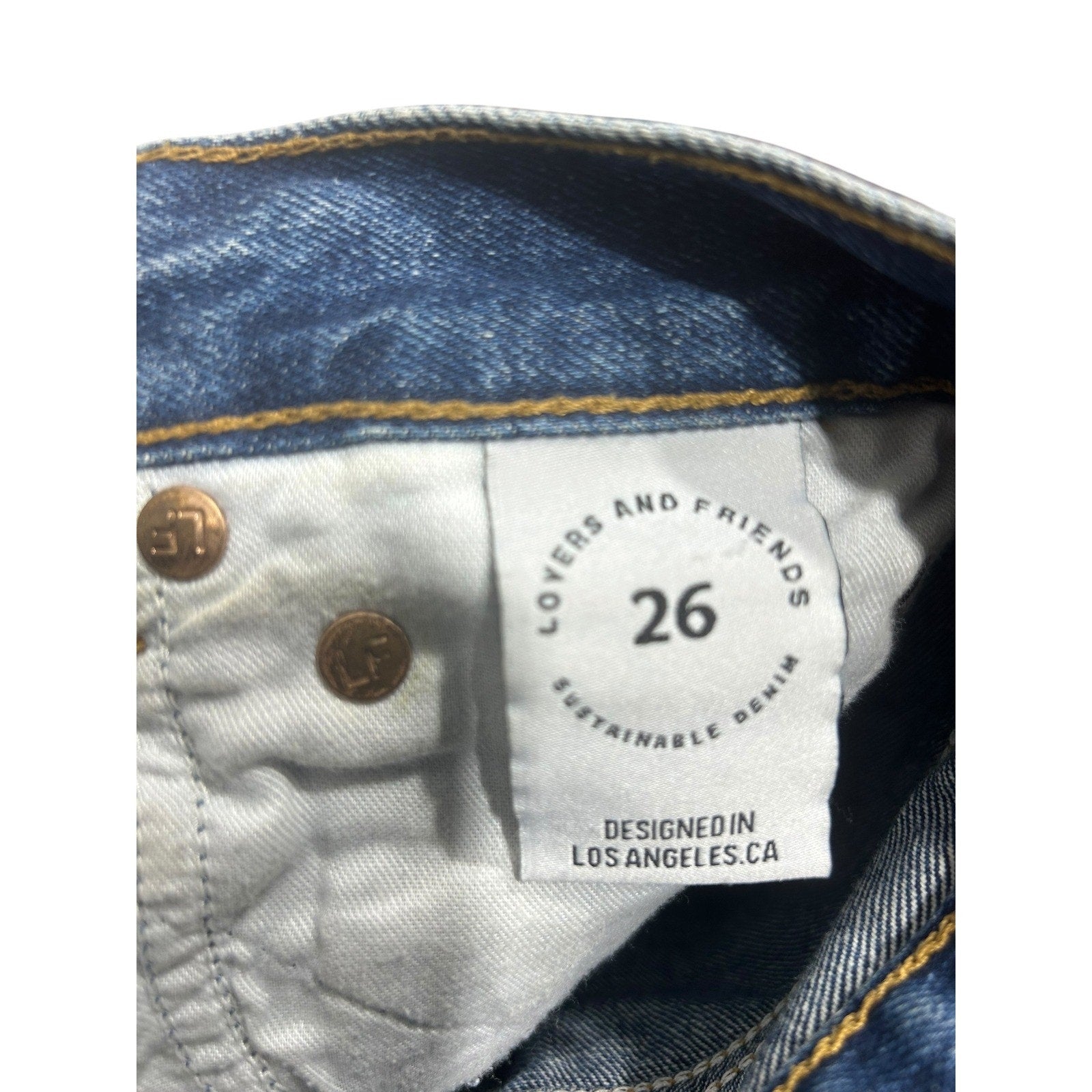 Lovers and Friends Austin Super High Rise Cut Off Denim Shorts Blue Size 26 Boho