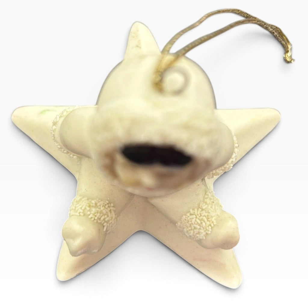 Dept 56 Snow Babies Figurine Sitting on Star Bisque Porcelain Ornament