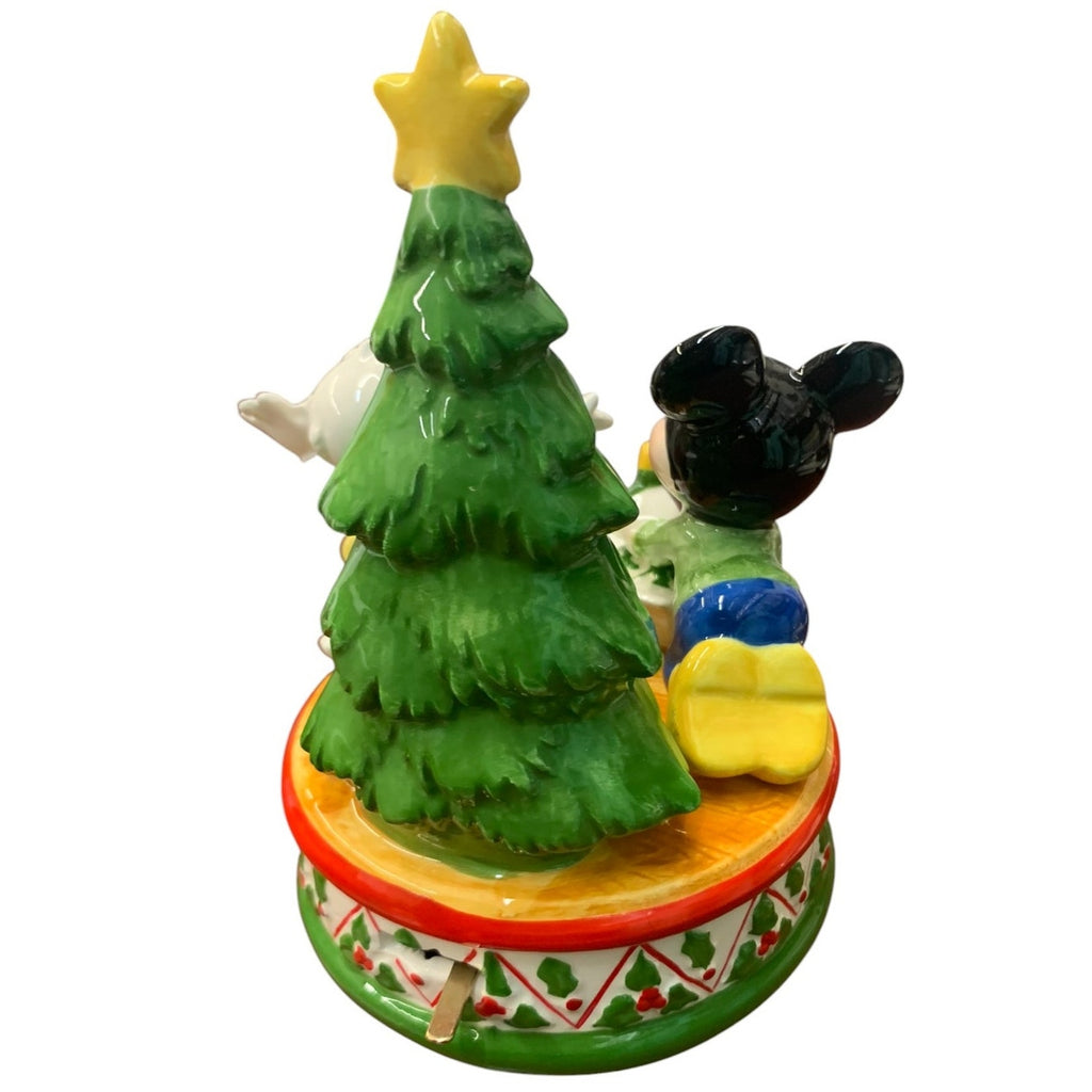 Vintage Disney SCHMID Mickey Mouse Donald Duck  Music Box Figure