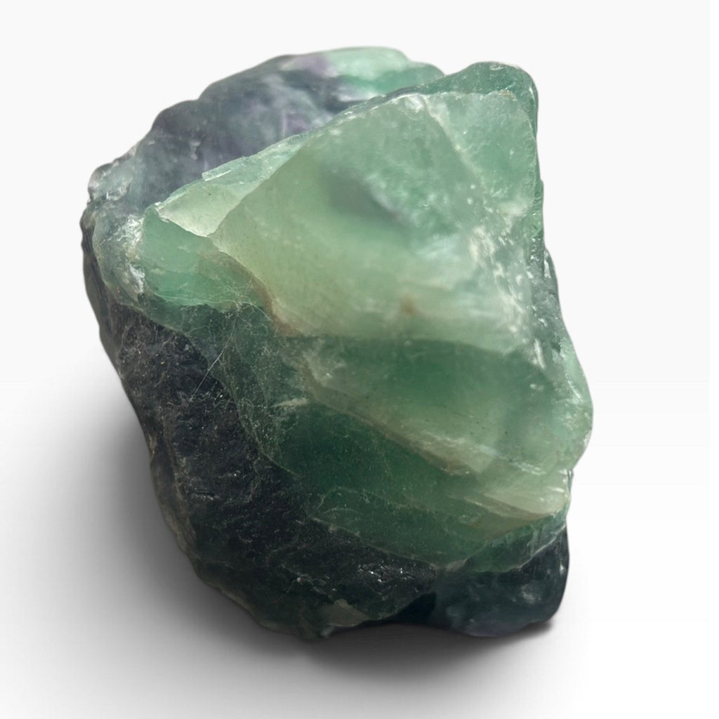Natural Raw Fluorite Crystal Specimen Green Purple Rough Stone 1.4lb 3x4x2.5in