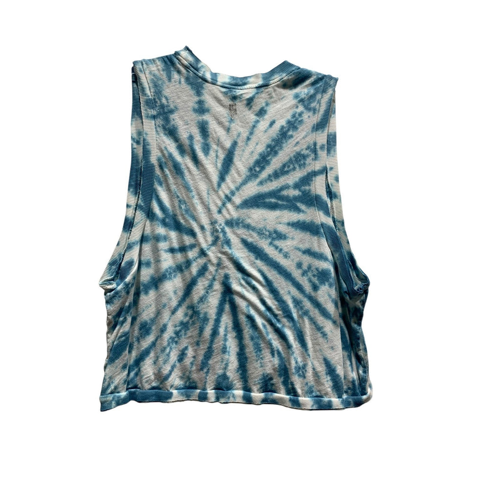 FP Movement Blue White Tie Dye Muscle Tank Top Cropped Sleeveless M