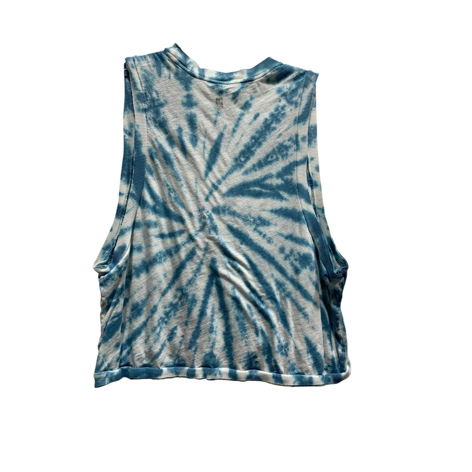 FP Movement Blue White Tie Dye Muscle Tank Top Cropped Sleeveless M