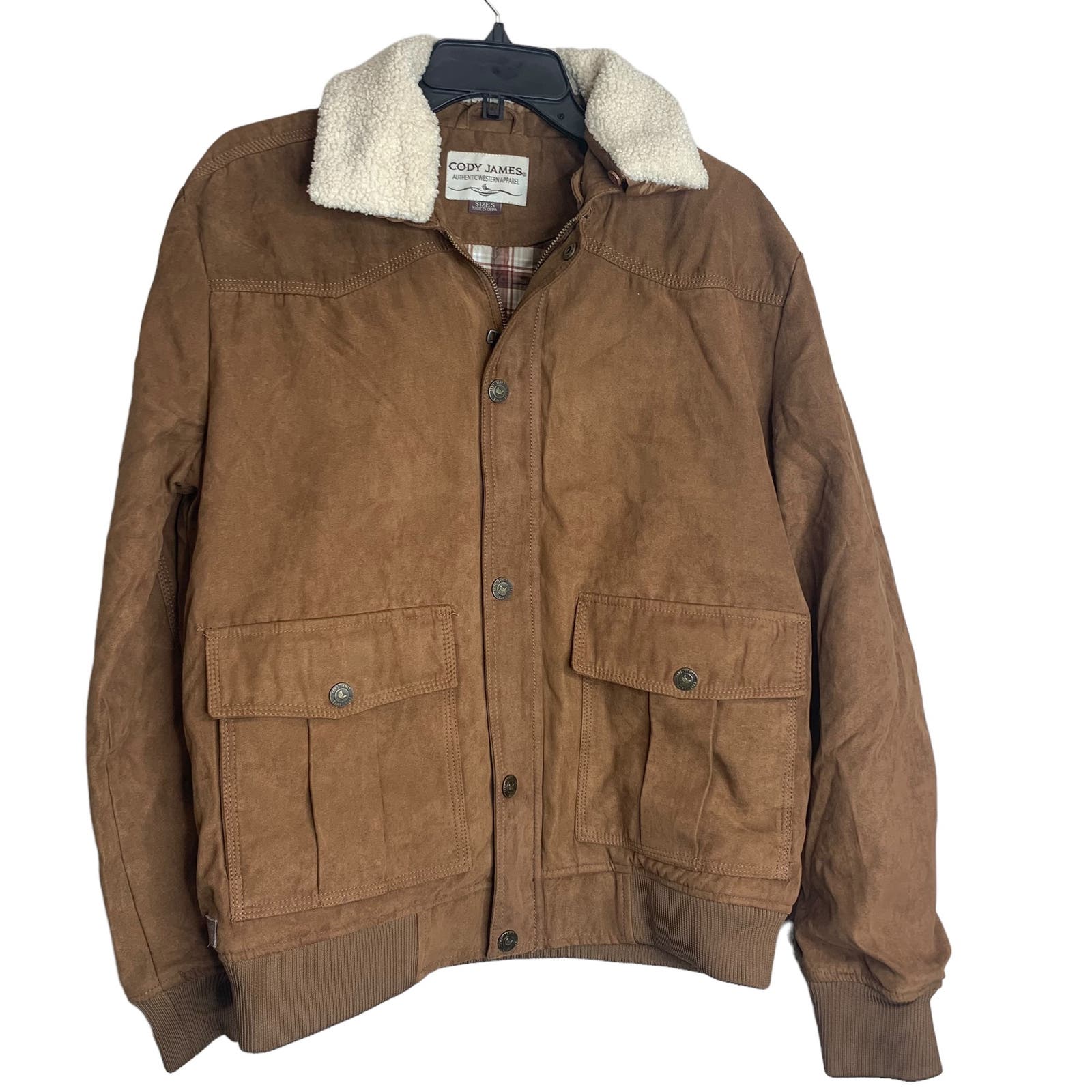 Cody James Dark Brown Swayed Bomber Men's Jacket SZ S