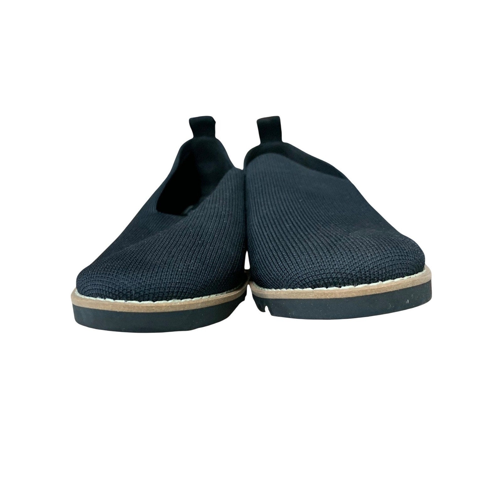 Eileen Fisher Etta Black Knit Loafers Comfortable Slip On Shoes Women's Size 6