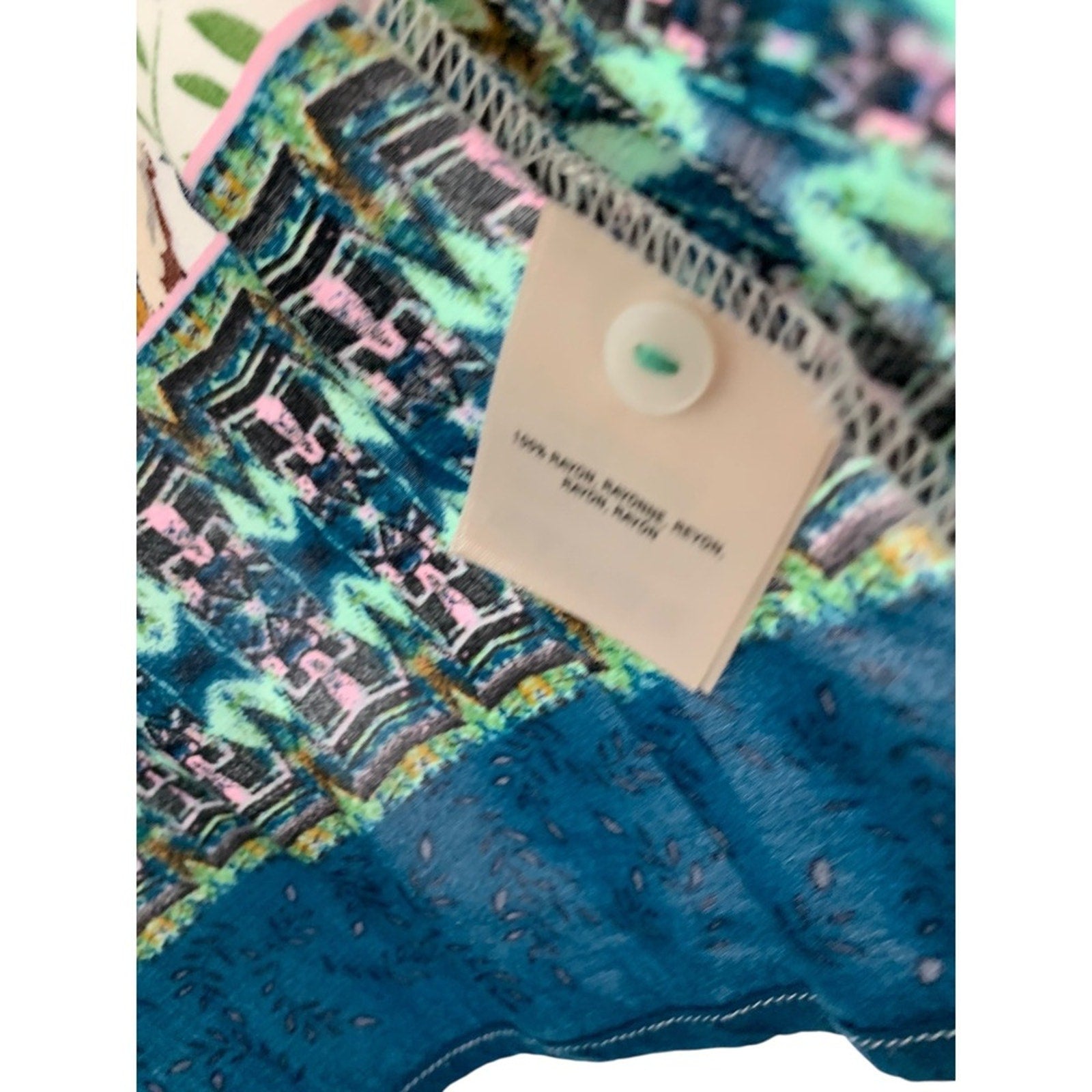 Anthropologie Maeve Woodland Walk Owl Butterfly Print Button SZ 8P