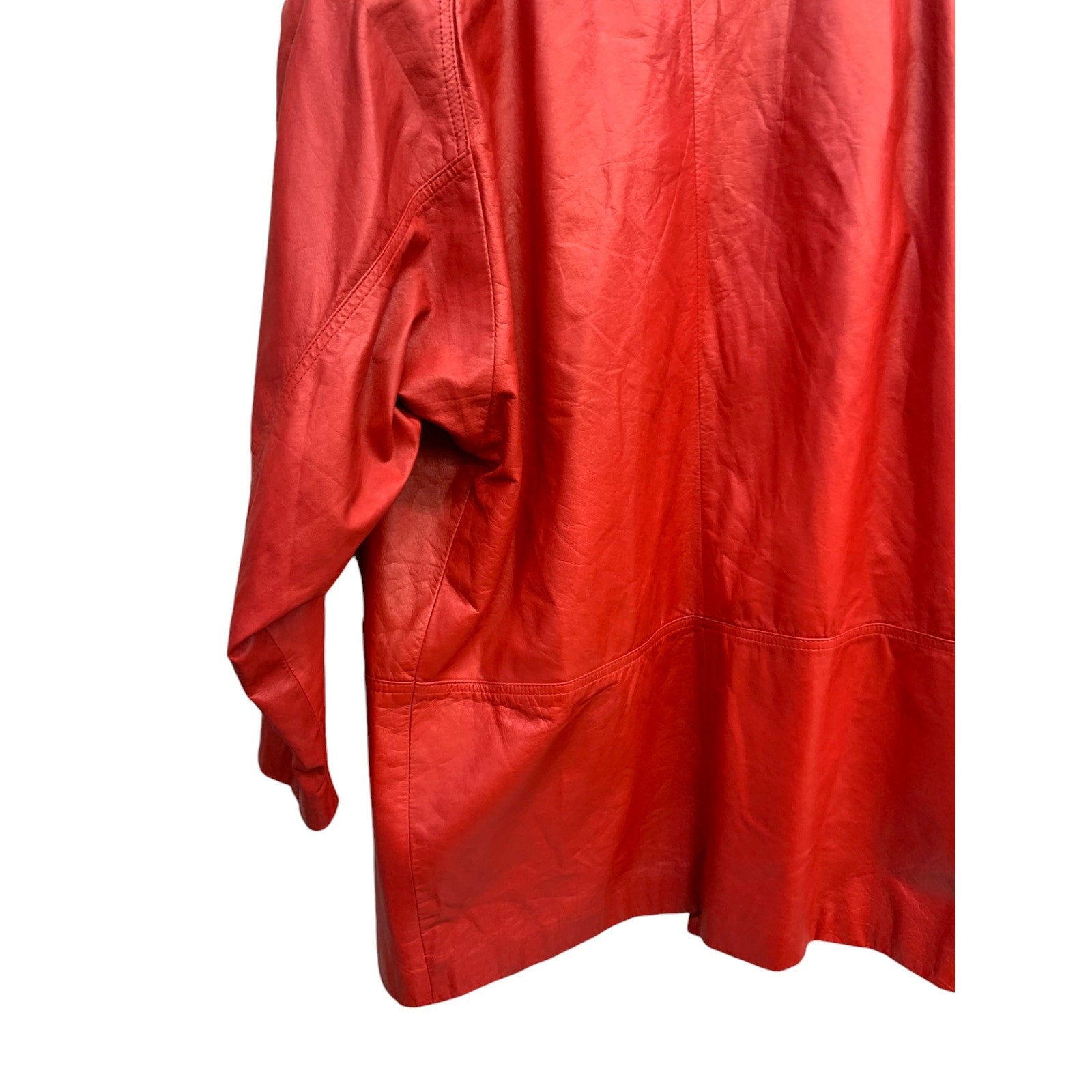 Vintage Toff's Red Leather Jacket SZ M/ 39