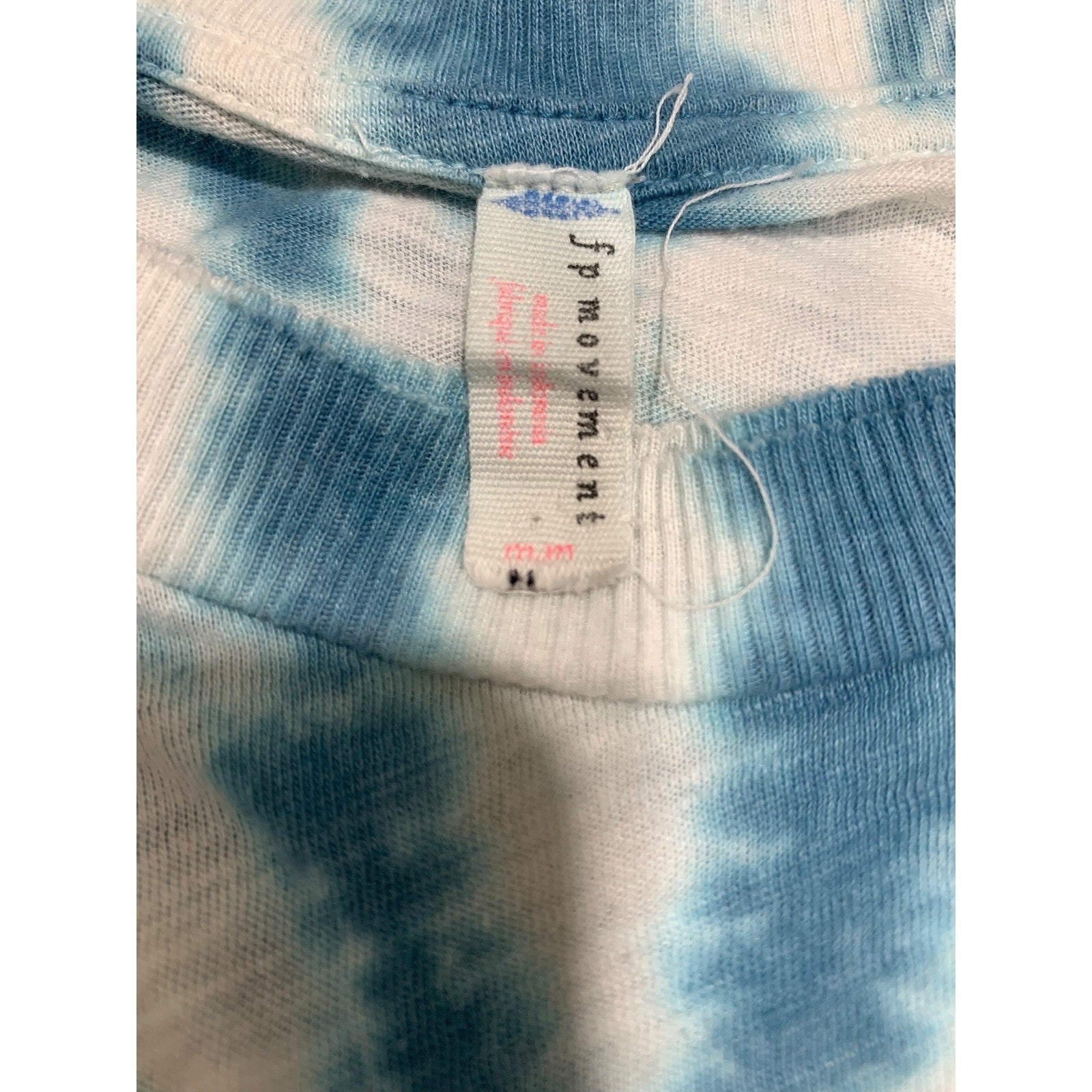 FP Movement Blue White Tie Dye Muscle Tank Top Cropped Sleeveless M