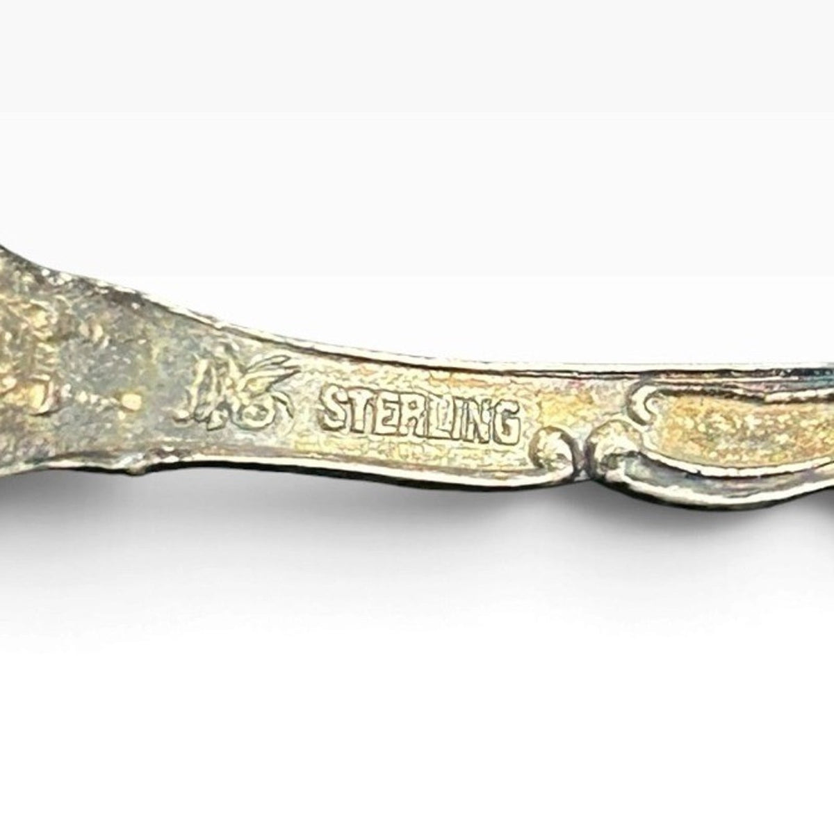 Antique Sterling Silver Admiral Dewey Souvenir Spoon Ornate Scrolled Handle 8g