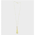 14K Yellow Gold Chain Necklace with Vertical Bar Tassel Pendant 3.8g 17" chain