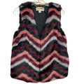 Michael Kors Chevron Faux Fur Pink Burgundy Grey and Black Sz XS