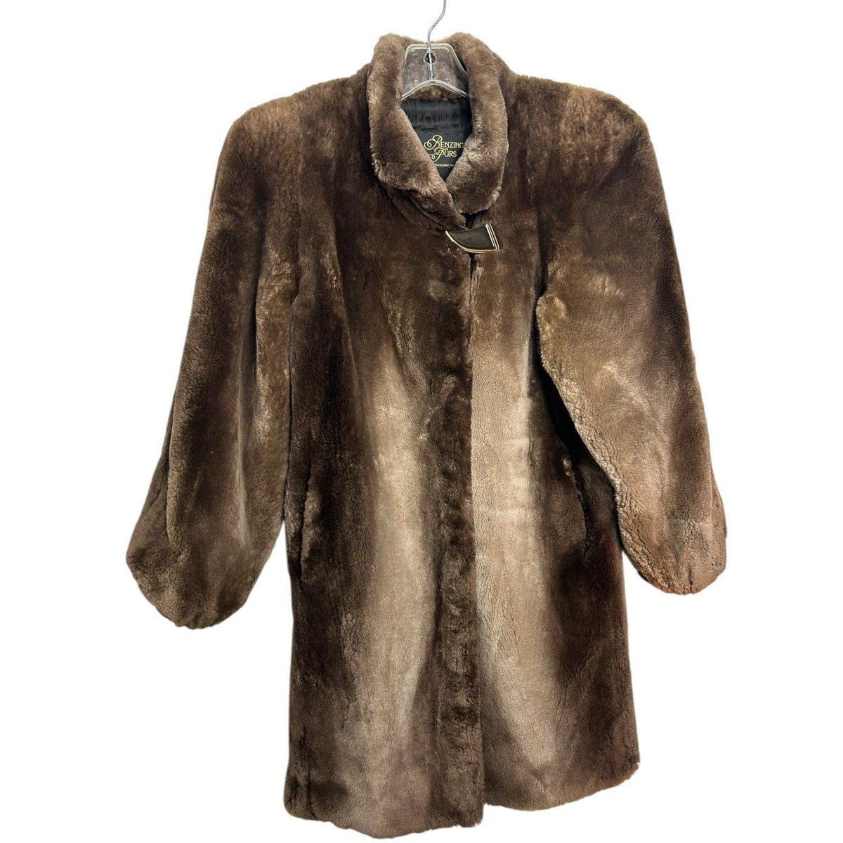 Benzing Furs Vintage Sheared Beaver Fur Coat Brown Gradient Large mob wife lux