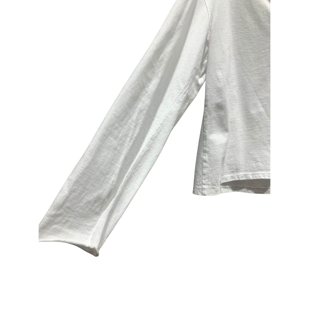 Frank & Eileen Tee Lab White 100% Cotton Long Sleeve Polo Shirt Size M capsule