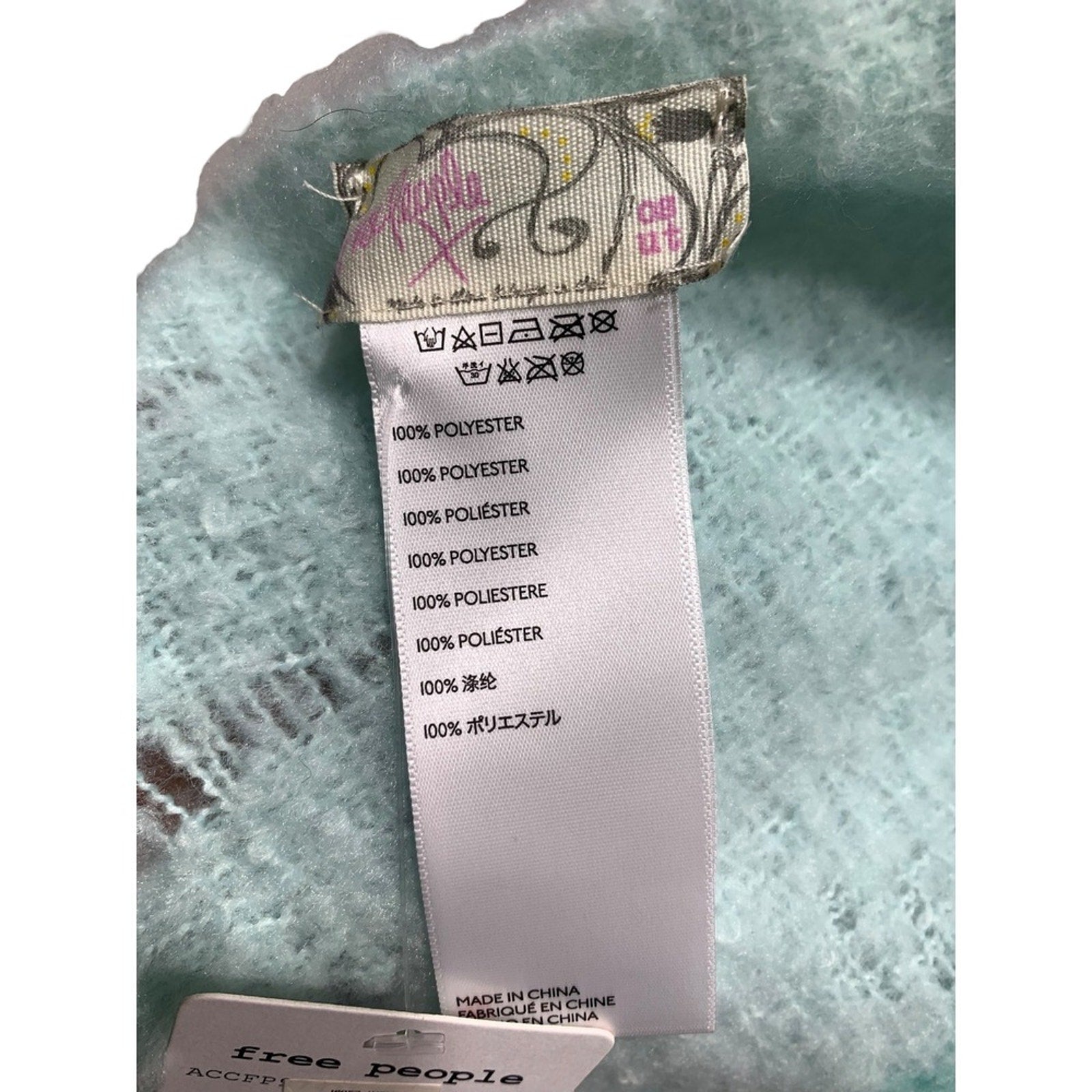 NEW Free People Chunky Gemini Pastel Plaid Winter Scarf, Blue and Green