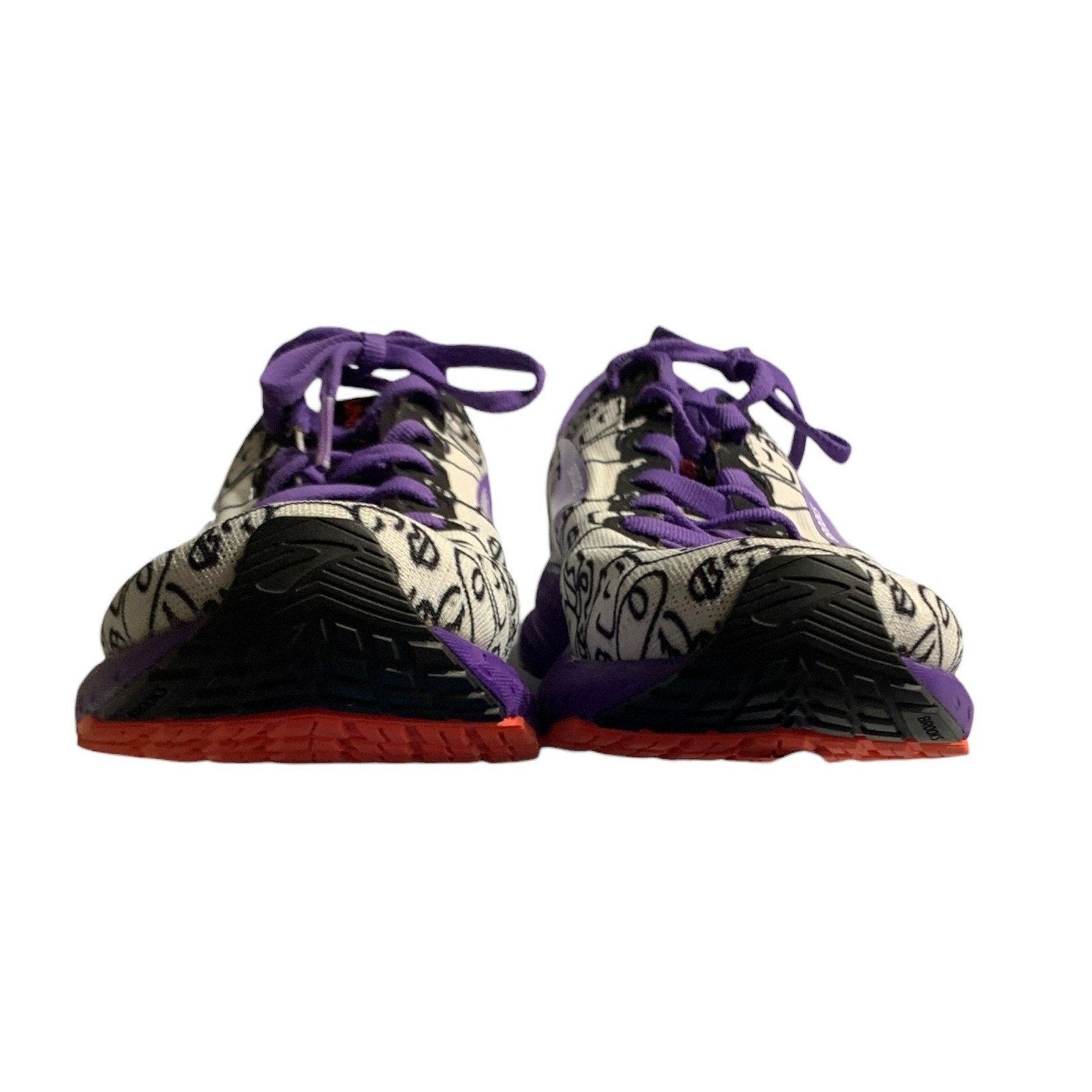 Brooks Launch 7 Running Shoes Womens 7.5 Purple Black White Doodle Face