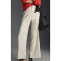 Maeve Anthropologie The Colette Cream Wide Leg Cropped Pants Size 27 High Rise