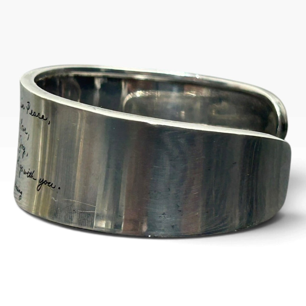 6.75" Vintage BB Becker Sterling Silver 925 Engraved Cuff Bracelet Stamped 925