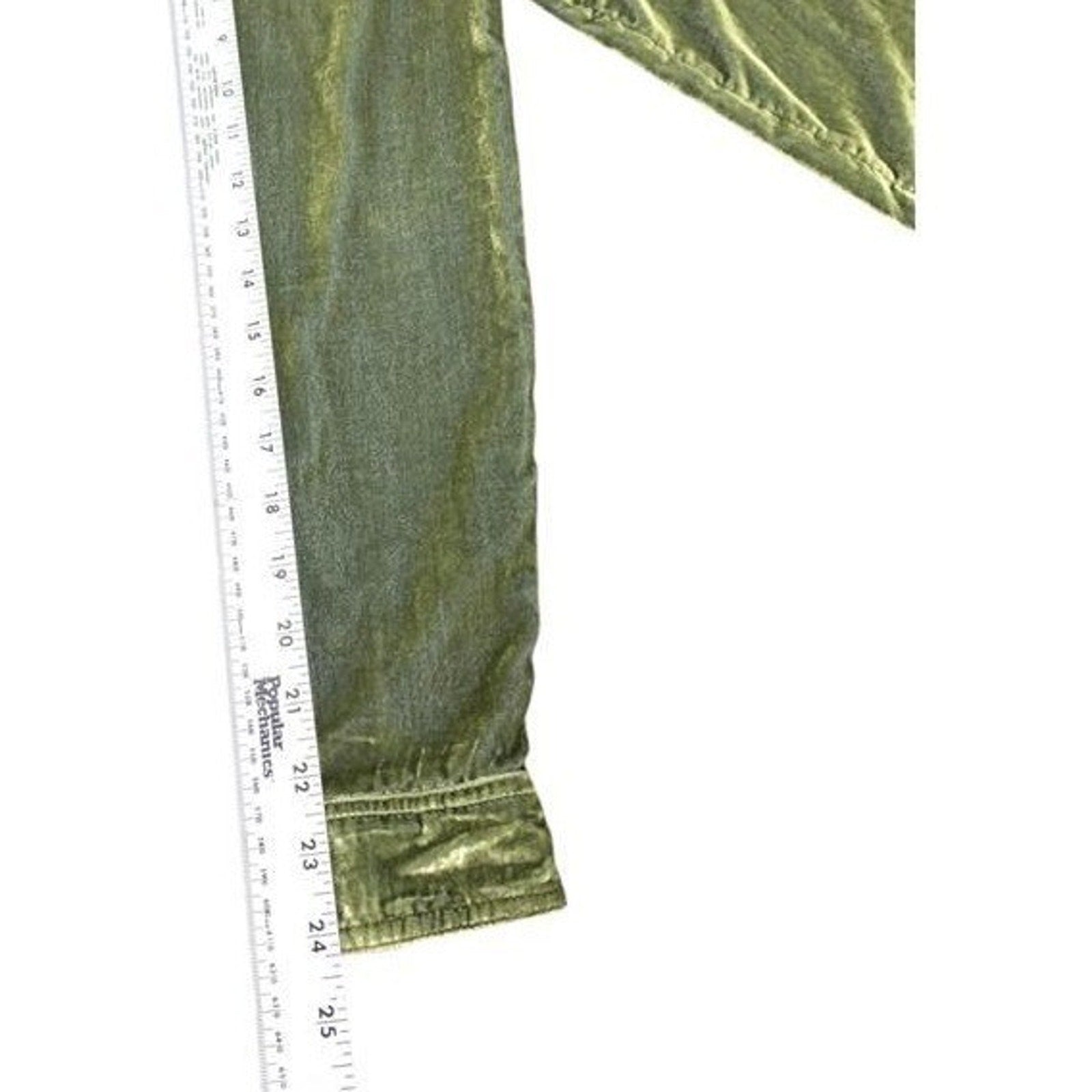 Maeve Anthropologie Olive Green Velvet Button Down Shirt Long Sleeve Womens Sz 6
