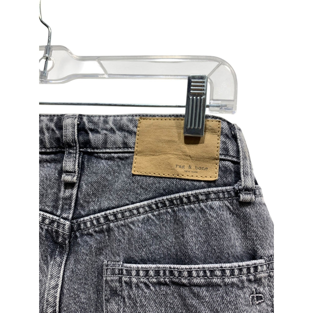 Rag & Bone Nina High-Rise Ankle Cigarette Jeans Colby Grey Acid Wash 25