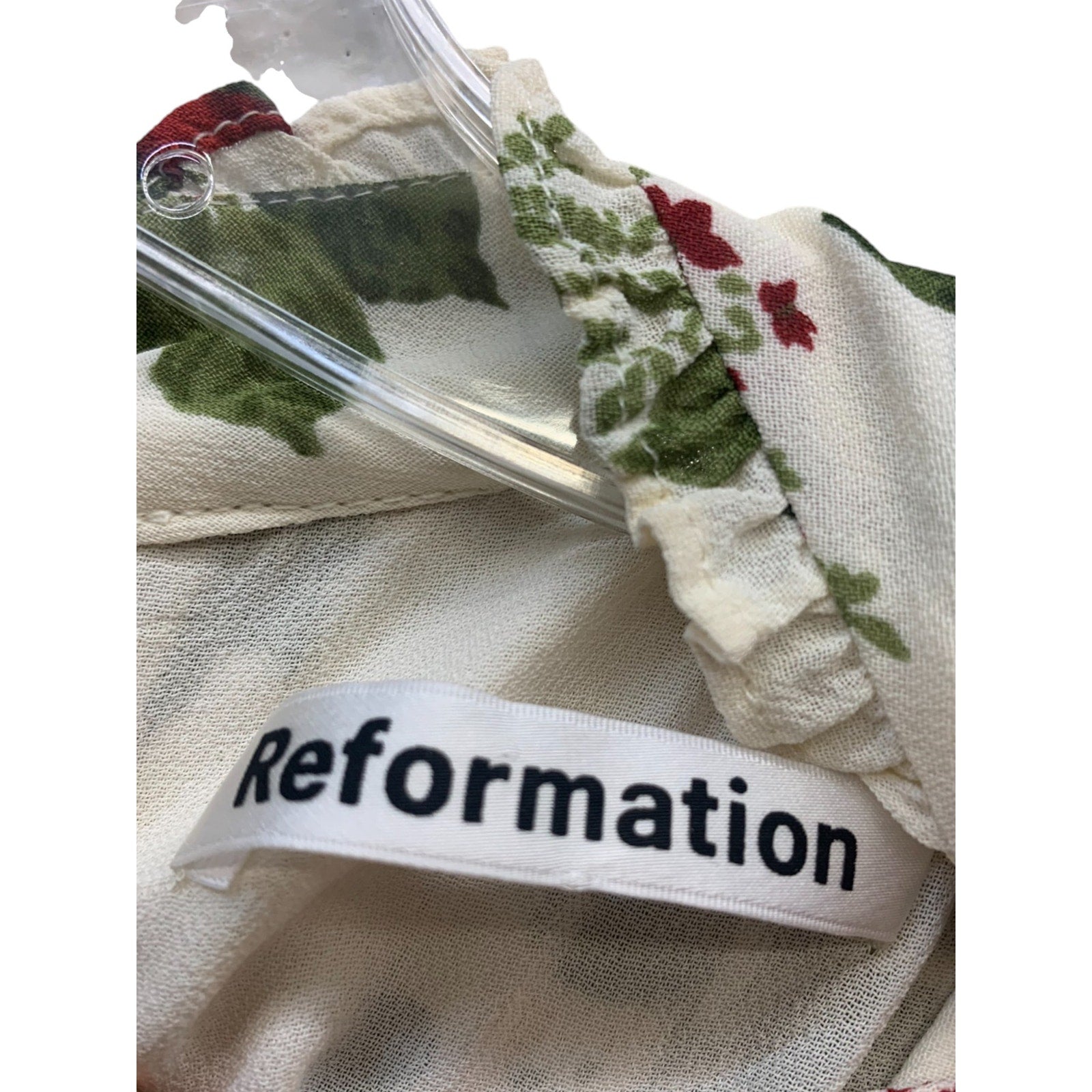 REFORMATION Jourdan Dress Ivory/Floral SZ Small BabyDoll